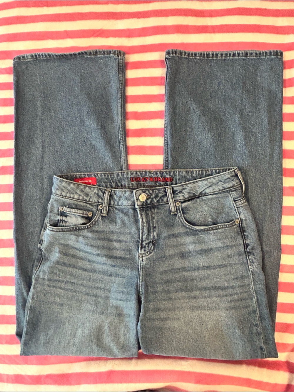 Lucky Brnady Baggy Wide Leg Blue Denim Jeans (for tall women)